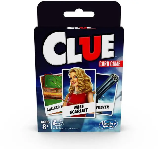 Main image of Clue Card Game, 3-4 Player Strategy Game, Fun Summer Activities, Vacation Travel Essentials, Ages 8+