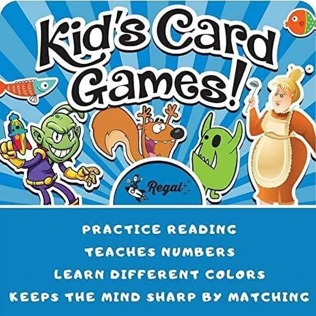 Alt view image 5 of 5 - Card Games for Kids - Go Fish, Crazy 8's, Old Maid, Slap Jack, Garbage Monster, War - Simple & Fun Classic Family Table Games - Games May Vary (6 Set)