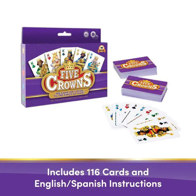 Alt view image 6 of 7 - Five Crowns Card Game for Kids and Adults, Travel and Family Game Night Favorite, The Game isnt Over Until the Kings Go Wild, 5 Suited Rummy Style Card Game, 1-7 Players, Ages 8+