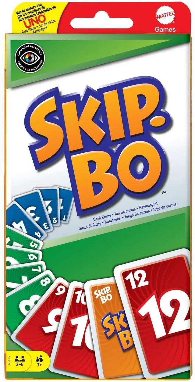Main image of Skip-BO Card Games for Ages +7, Card sequencying Family Game from UNO Creators, 52370