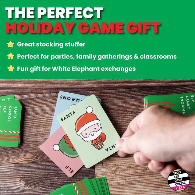 Alt view image 7 of 7 - Santa Cookie Elf Candy Snowman Christmas Edition Holiday Card Game by Taco Cat Goat Cheese Pizza | Great for Stockings and White Elephant Gift | Fun for Kids, Teens, Adults, and Families | 2-8 Players