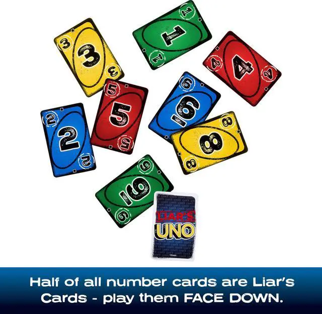 Alt view image 4 of 6 - Liars UNO Card Game in Travel & Storage Tin for Adults, Kids, Families, Parties & Game Nights, Outwit Other Players with Bluffing & Trickery (Amazon Exclusive)