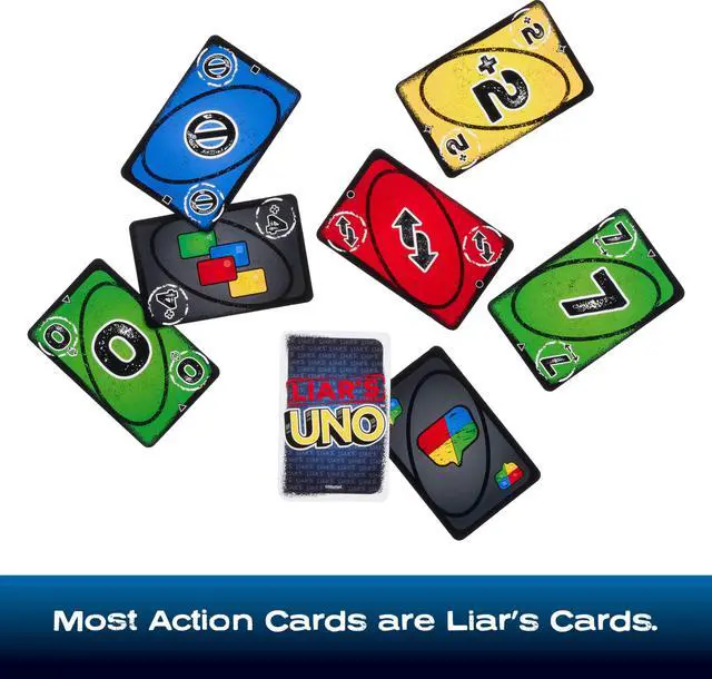 Alt view image 5 of 6 - Liars UNO Card Game in Travel & Storage Tin for Adults, Kids, Families, Parties & Game Nights, Outwit Other Players with Bluffing & Trickery (Amazon Exclusive)