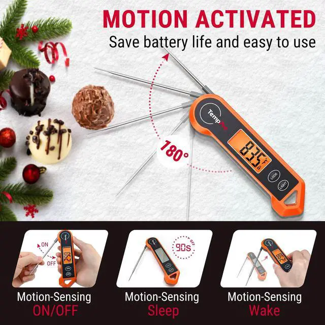 Alt view image 5 of 7 - Digital Instant Read Meat Thermometer for Grilling Waterproof Kitchen Cooking Food Thermometer with Ambidextrous Backlit for BBQ Grill Smoker Oil Fry Candy Thermometer