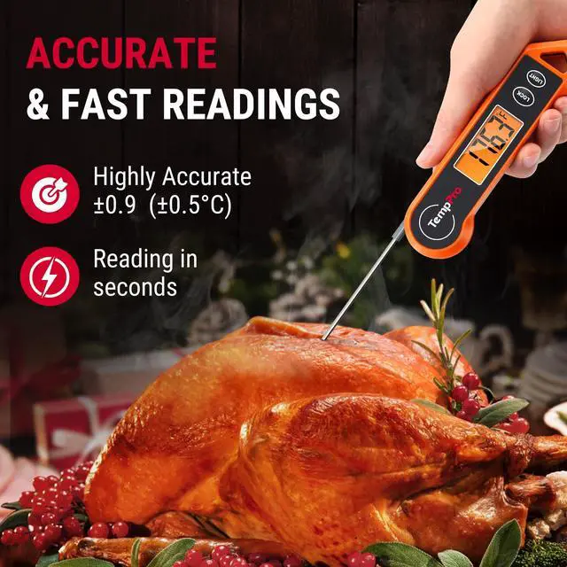 Alt view image 6 of 7 - Digital Instant Read Meat Thermometer for Grilling Waterproof Kitchen Cooking Food Thermometer with Ambidextrous Backlit for BBQ Grill Smoker Oil Fry Candy Thermometer