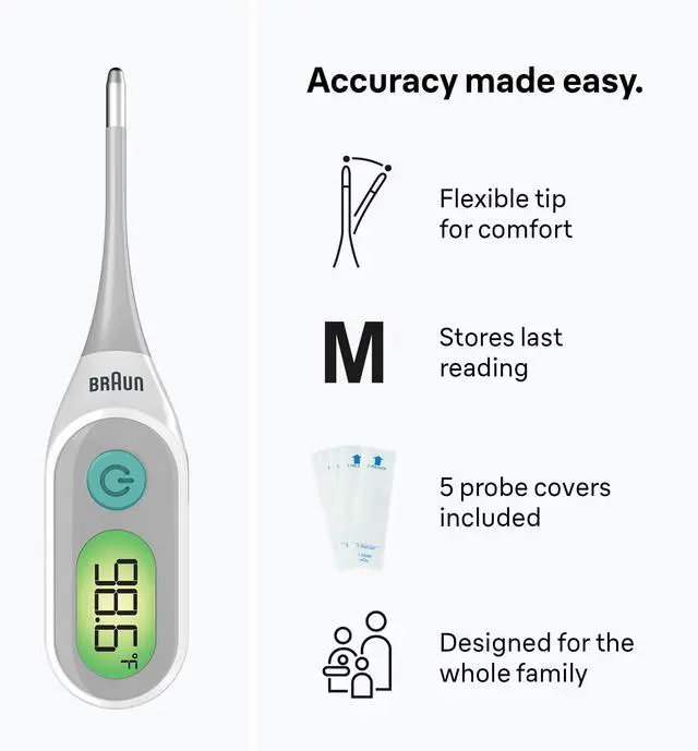 Alt view image 6 of 7 - Digital Thermometer, Clinically Accurate, Color Coded Fever Guidance for Baby, Toddlers, Kids & Adults, Oral, Rectal or Underarm use, No 1 Brand Recommended by Pediatricians