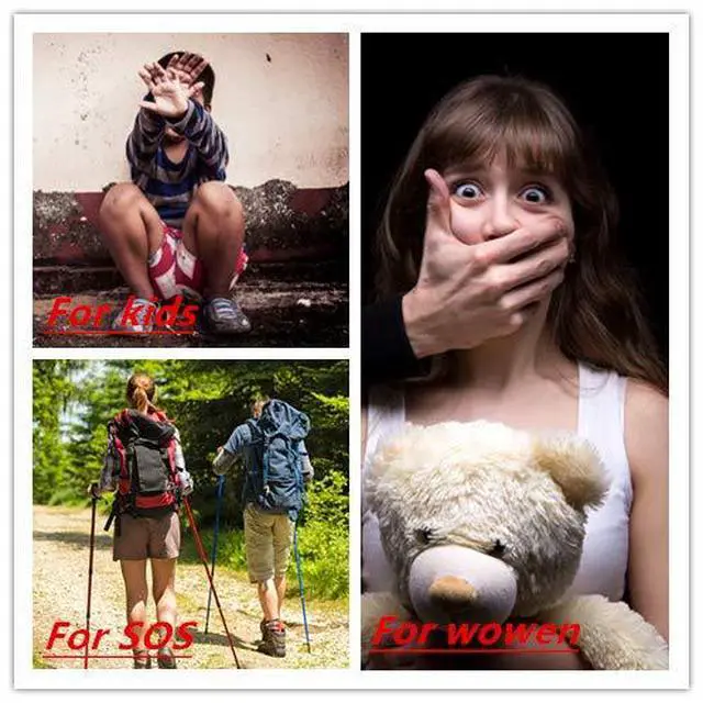 Alt view image 4 of 6 - Portable Mini Motion Detector Alarm + 120DB Ear-Piercing Siren + SOS LED Light, Hotel Door Room Security Device for Female Women Kids Life Safety While Travelling Alone 2-Pack