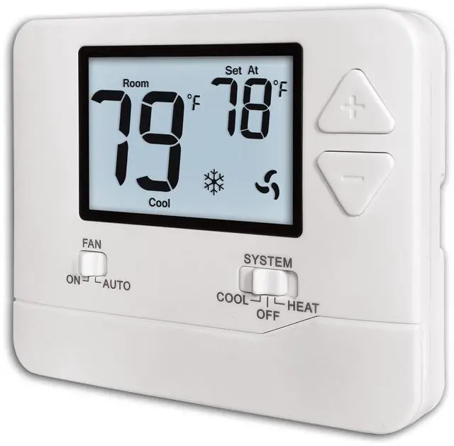 Main image of Non-Programmable Thermostats for Home Conventional Single-Stage Systems, up to 1 Heat/ 1 Cool (with White Backlight)
