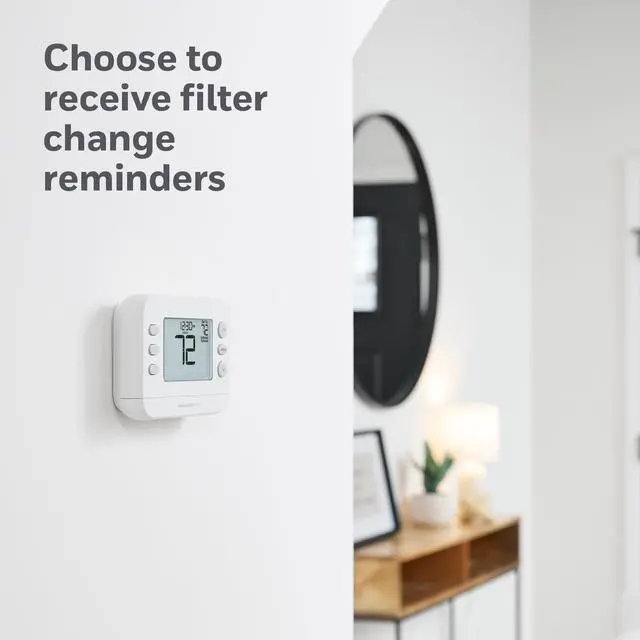 Alt view image 5 of 5 - New! Programmable Thermostat, Single-Stage, 1 Heat/1 Cool Compatibility, Flexible Schedule, X2P, White, RTH21B