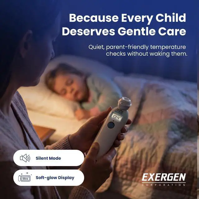 Alt view image 5 of 7 - TAT-2000C Temporal Artery Thermometer for Kids, Newborns & Adults, Soft Glow Display, Silent Mode, 9V Battery Included