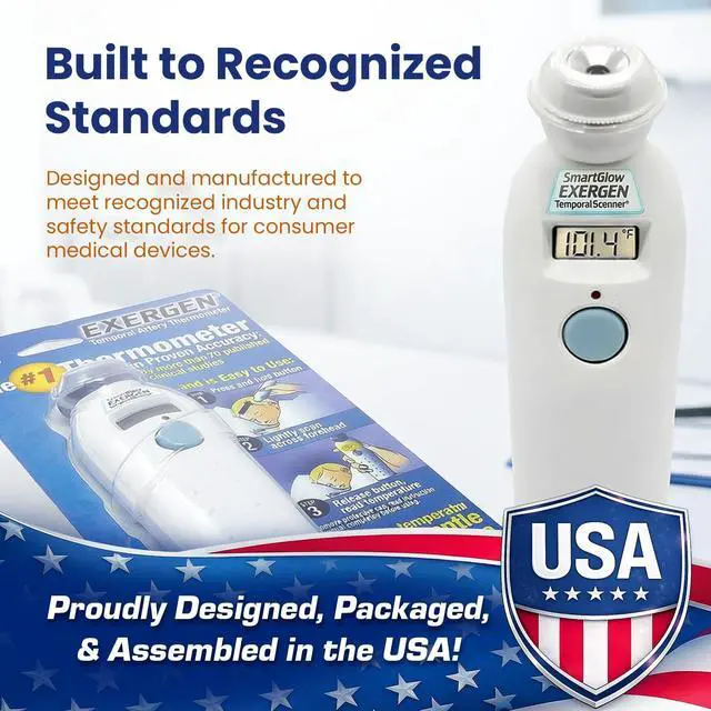 Alt view image 7 of 7 - TAT-2000C Temporal Artery Thermometer for Kids, Newborns & Adults, Soft Glow Display, Silent Mode, 9V Battery Included