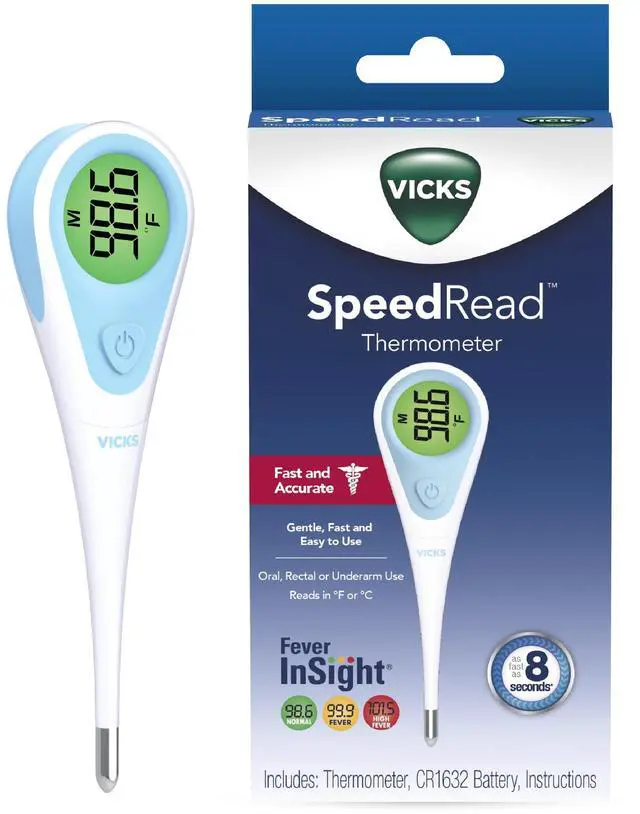 Main image of SpeedRead Digital Thermometer for Baby, Kids & Adults, Color-Coded Readings, Oral, Baby Rectal Thermometer or Under The Arm, Water Resistant