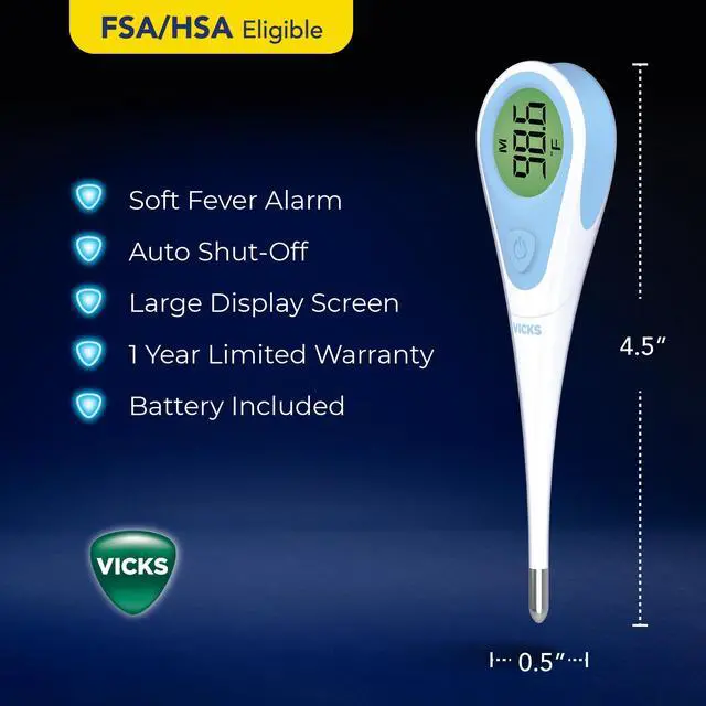 Alt view image 7 of 7 - SpeedRead Digital Thermometer for Baby, Kids & Adults, Color-Coded Readings, Oral, Baby Rectal Thermometer or Under The Arm, Water Resistant
