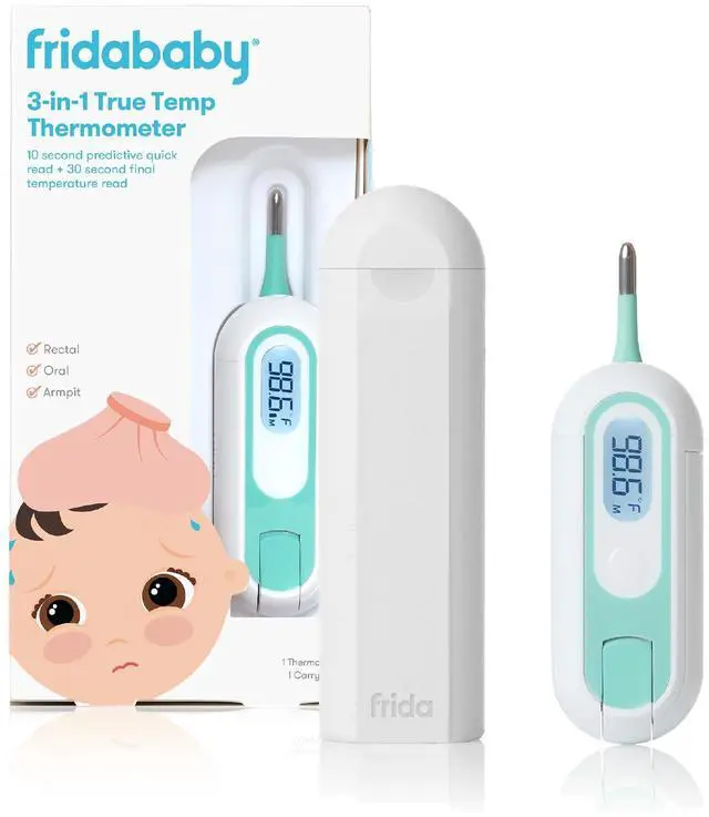 Main image of 3-in-1 Rectal, Underarm & Oral Thermometer for Kids, Digital Baby Thermometer for Infants, Toddlers, & Kids, Quick & Accurate Temperature Check, Includes Carrying Case for Storage