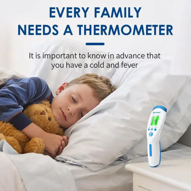 Alt view image 7 of 7 - Non-Contact Infrared Forehead Thermometer for Adults and Kids, 3-in-1 Digital Fever Thermometers with LCD Display and Fever Alert, Contactless Temperature Reader