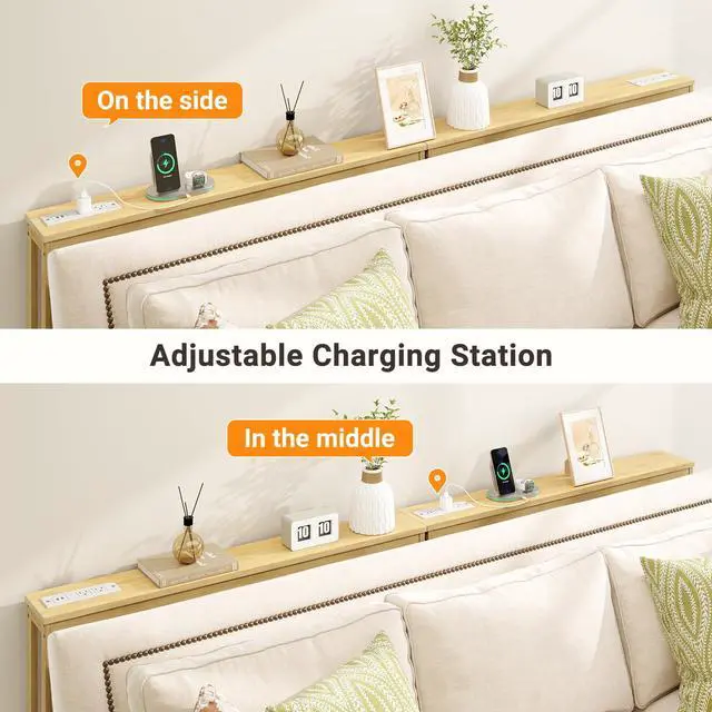 Alt view image 5 of 7 - 5.9" Narrow Console Sofa Table with Power Outlets, 5.9" Dx39.4 Wx31.1 H Bamboo Behind Couch Table with Charge Station, Natural