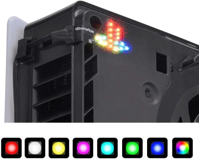 Main image of 7 Colors 40 Effects RGB Rainbow Logo LED Kit for PS5 Slim/Pro Console, Illuminated Lighting Decoration Logo LED Board for PS5 Slim/Pro Disc & Digital Console