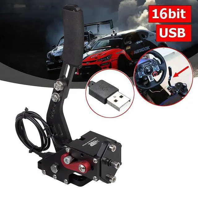 Alt view image 4 of 7 - PC Racing Game USB Handbrake for 16Bit SIM for Racing Games, Compatible with G27 G29 G920 G923 T500 T300 Simulate Linear HandbrakeWith Fixing Clip and Plate