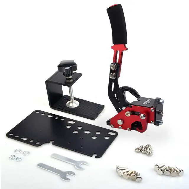 Alt view image 6 of 6 - PC Racing Game USB Handbrake for 16Bit SIM for Racing Games, Compatible with G27 G29 G920 G923 T500 T300 Simulate Linear Handbrake RedWith Fixing Clip and Plate