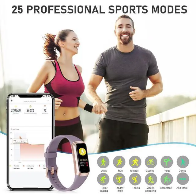 Alt view image 4 of 7 - Moremore Fitness Tracker with Heart Rate, Step Counter, Sleep Tracker, Calorie Tracking, Activity Tracker with 1.1" AMOLED Touch Color Screen, Waterproof Step Tracker for Android iPhones Women Men