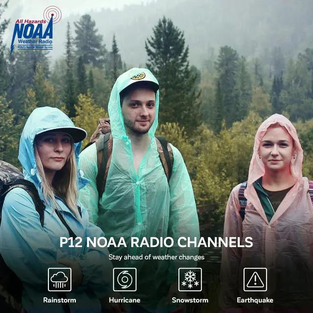 Alt view image 5 of 7 - Long Range Walkie Talkies for Adult with NOAA Weather Alert Portable Walkie Talkies Rechargeable 22 Modifiable FRS Two Way Radios with Charger Cable &1400mAh Li-ion Battery (Blue)