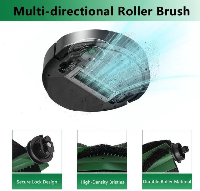 Alt view image 3 of 7 - Replacement Parts for iRobot Roomba 104, 105 Vac/Combo, Y0140, Q0120, Y0110, Q011, Q0520 Robot Vacuum, Accessory Replenishment Kit with 1 Roller Brush, 3 HEPA Filters, 3 Side Brushes, 1 Cleaning Tool