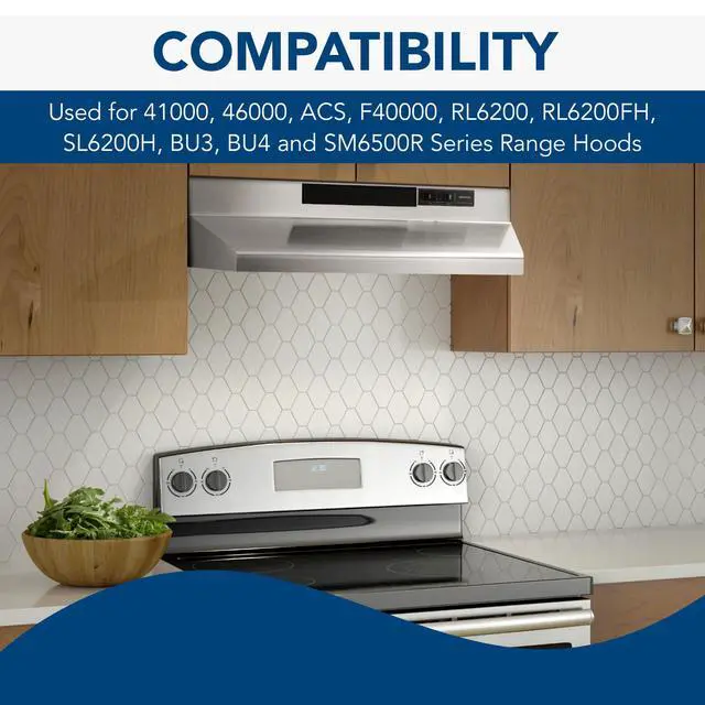 Alt view image 4 of 6 - 41F Replacement Charcoal Filter for Ductless Range Hood Series, Carbon Air Filter, Charcoal Air Filter for Kitchen