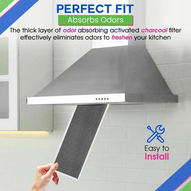 Alt view image 4 of 6 - Stove Hood Vent Filter 5.83" x 17.65" for SB08999040 - Compatible with Broan Charcoal Range Hood Filter Replacement Ductless Filters for Kitchen Oven - Removes Odors and Freshens Air (1-Pk)