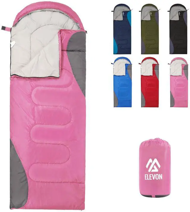 Main image of Sleeping Bag for Adults Teens Kids Cold Warm Weather, Portable Waterproof & Lightweight, Pink