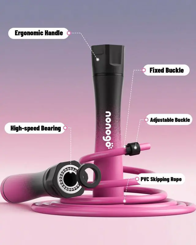 Alt view image 4 of 7 - 1.1LB Weighted Jump Rope for Women Adjustable 10mm Heavy PVC Skipping Rope for Fitness, Ideal for High-Intensity Training, MMA, Boxing, CrossFit, Weight-loss Workouts