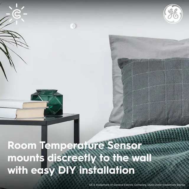 Alt view image 4 of 7 - GE Smart Temperature Sensor, Works with Cync Smart Thermostat (Required and Sold Separately) to Reduce Hot and Cold Spots, Easy Mounting and DIY Installation, White