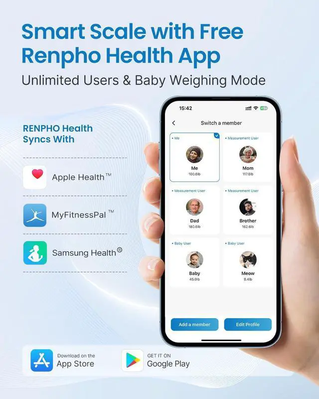 Alt view image 4 of 7 - Smart Scale, Digital Bathroom Scale for Weight, Scale with BMI, Body Fat, Muscle Mass, Body Composition Analysis, Highly Accurate Bluetooth Scale with APP, 400lbs, White-Elis 1