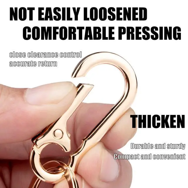 Alt view image 2 of 6 - Metal Keychains Keyring Key Chain Ring Clip Holder Organizer for Home Car Keys Key Finder Women Men (2, Gold Black)