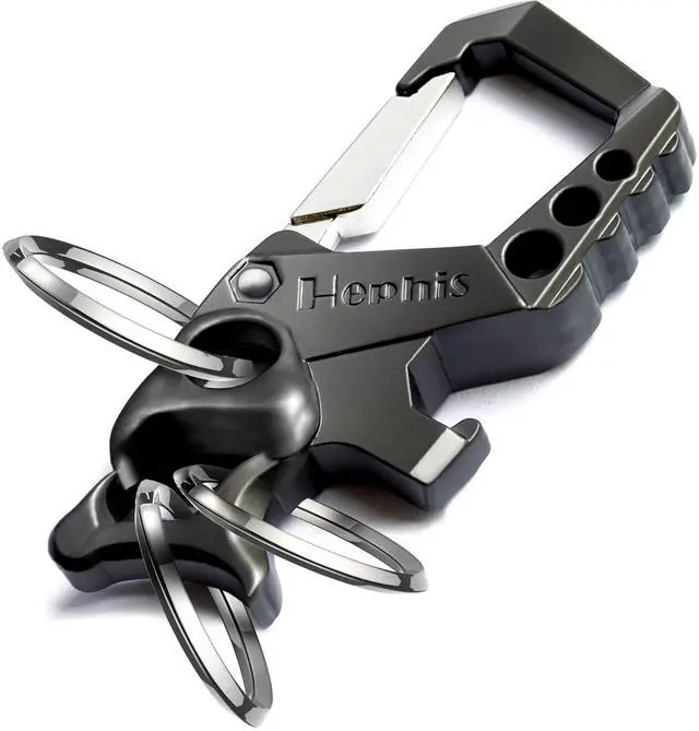 Main image of Heavy Duty Key Chain Bottle Opener,Carabiner Car Key Chains for Men and Women(Black