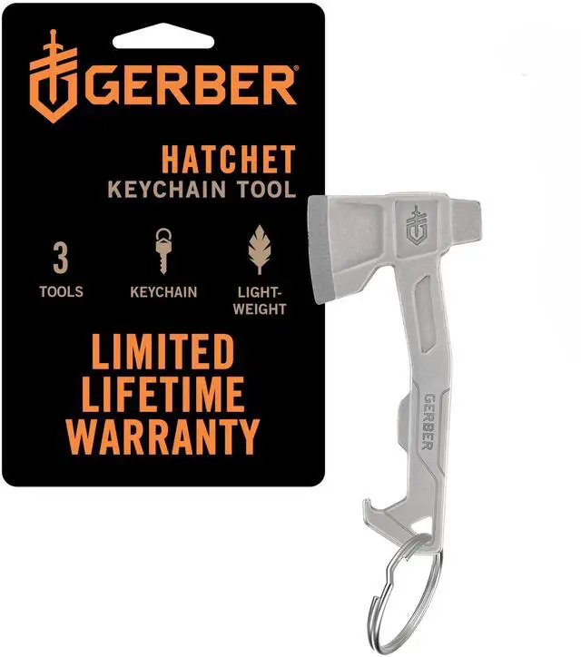 Main image of Gear Hatchet Keychain 3-in-1 Multitool, Clips to Pocket or Keychain with Bottle Opener, Flathead Driver, Package Opener, EDC Gear for Everyday Carry