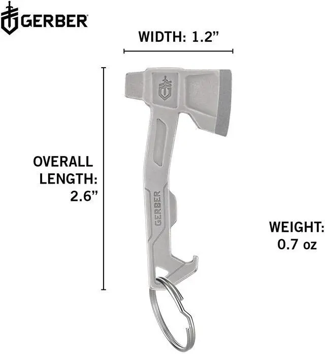 Alt view image 6 of 7 - Gear Hatchet Keychain 3-in-1 Multitool, Clips to Pocket or Keychain with Bottle Opener, Flathead Driver, Package Opener, EDC Gear for Everyday Carry