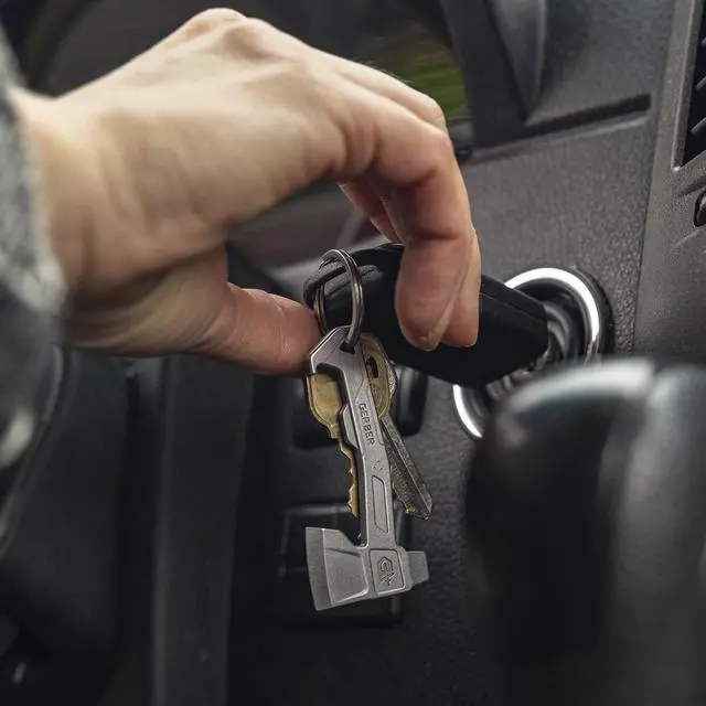 Alt view image 7 of 7 - Gear Hatchet Keychain 3-in-1 Multitool, Clips to Pocket or Keychain with Bottle Opener, Flathead Driver, Package Opener, EDC Gear for Everyday Carry