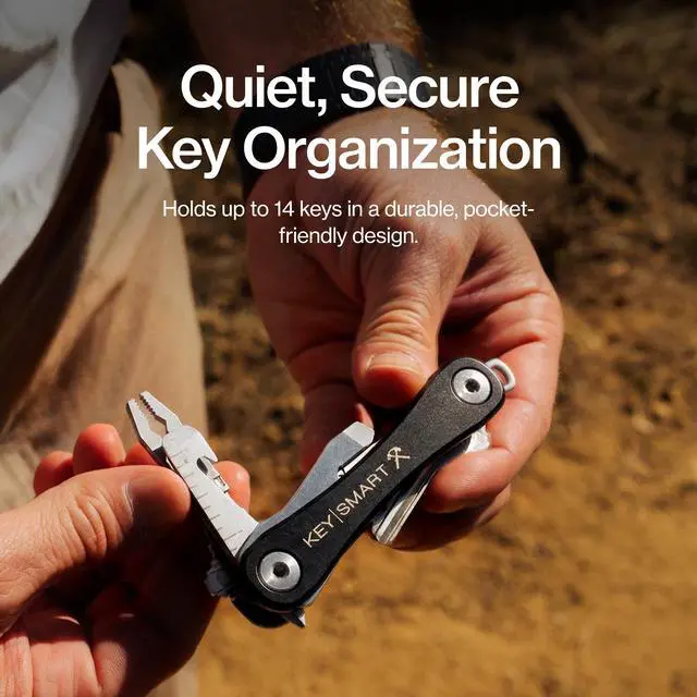 Alt view image 3 of 7 - Rugged - Multitool Key Holder for Keychain w/Bottle Opener and Pocket Clip, Organizer for Keys, EDC Keychains, Ring for Car Fobs Key Chains, Expandable (Up to 14 Keys, Black)