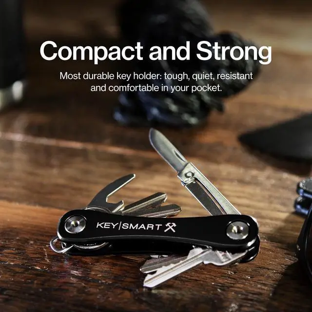 Alt view image 2 of 7 - Rugged - Multitool Key Holder for Keychain w/Bottle Opener and Pocket Clip, Organizer for Keys, EDC Keychains, Ring for Car Fobs Key Chains, Expandable (Up to 14 Keys, Black)