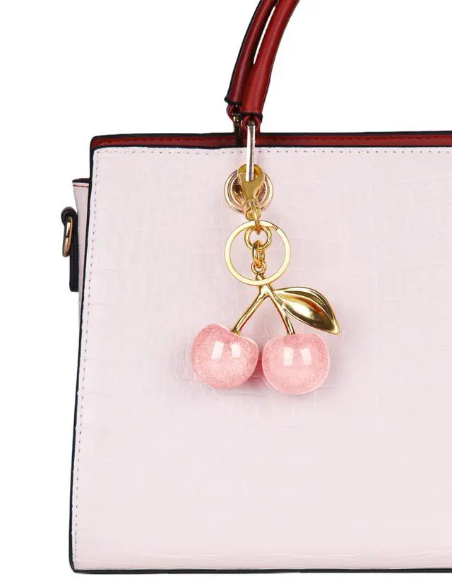 Alt view image 2 of 5 - Cherry Bag Charm Cute Cherry Accessories Sparkling Purse Keychian Charms for Women