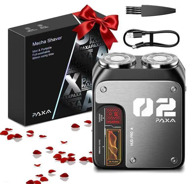 Main image of Mini Electric Shaver for Men,9000Rpm Electric Razor for Men,Magnetic Dual-Head Rotary Pocket Shaver IPX7 Waterproof Wet & Dry for Shaving Face,USB-C Rechargeable for Home,Car,Travel(Gray)