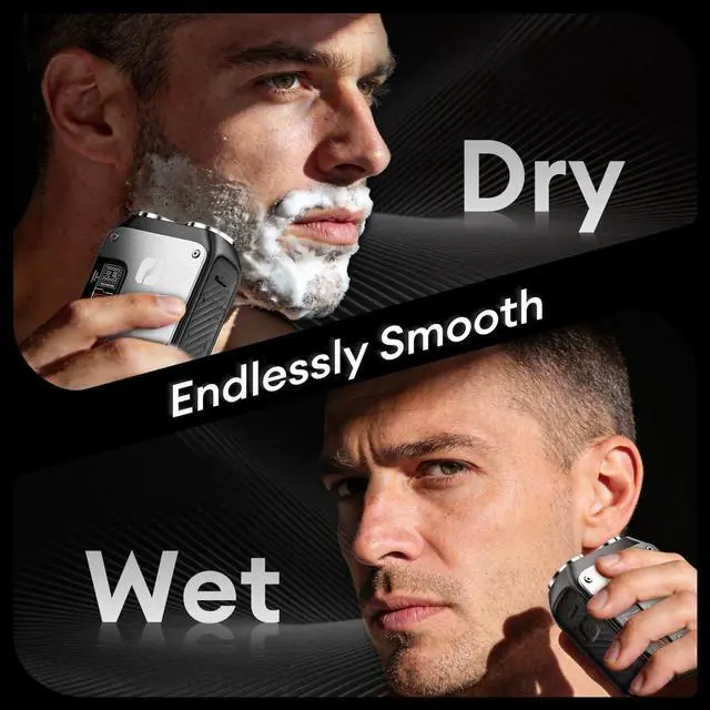 Alt view image 4 of 7 - Mini Electric Shaver for Men,9000Rpm Electric Razor for Men,Magnetic Dual-Head Rotary Pocket Shaver IPX7 Waterproof Wet & Dry for Shaving Face,USB-C Rechargeable for Home,Car,Travel(Gray)