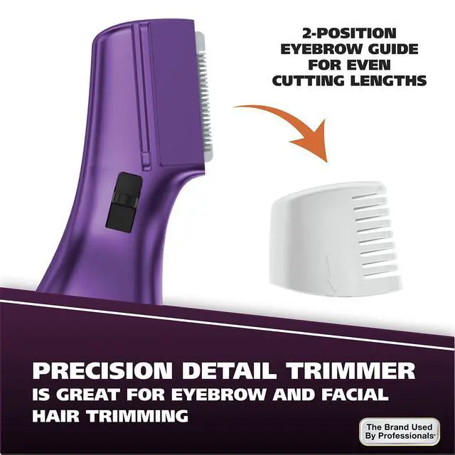 Alt view image 6 of 7 - Pure Confidence Rechargeable Electric Trimmer, Shaver, & Detailer for Smooth Shaving & Trimming of The Face, Underarm, Eyebrows, & Bikini Areas Model 9865-100