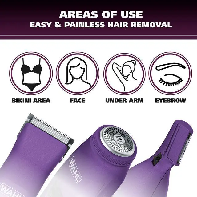 Alt view image 7 of 7 - Pure Confidence Rechargeable Electric Trimmer, Shaver, & Detailer for Smooth Shaving & Trimming of The Face, Underarm, Eyebrows, & Bikini Areas Model 9865-100