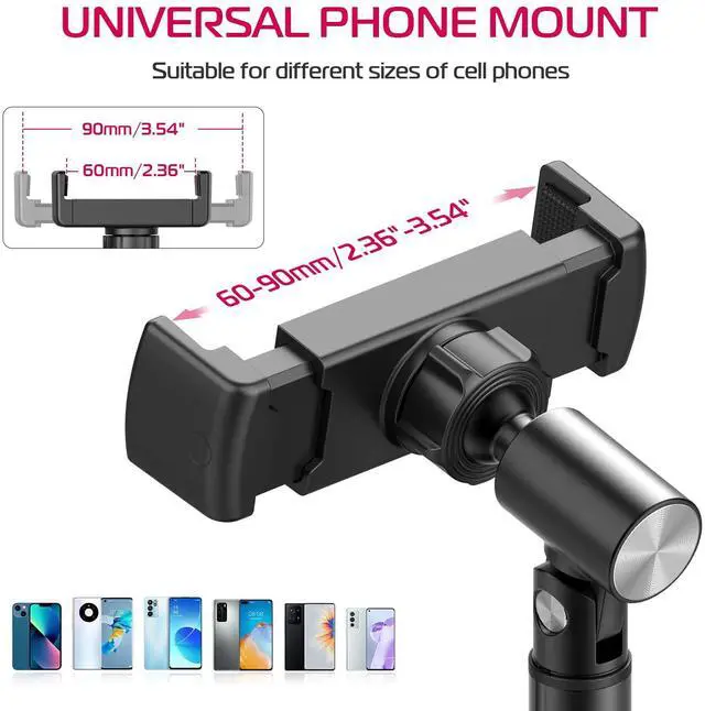 Alt view image 5 of 7 - Cell Phone Stand Mount for Desk, Vijim HP004 Adjustable Height & Angle Phone Holder, 360 Degree Rotating Desktop Phone Stand Compatible with iPhone, Samsung and All Phones