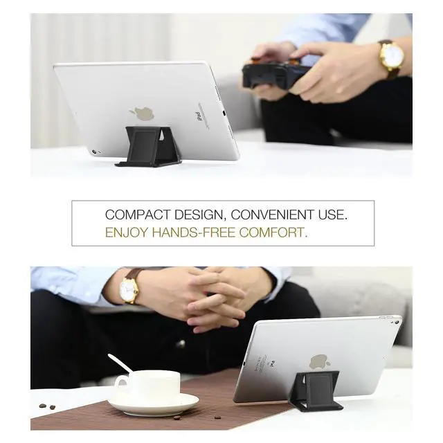 Alt view image 7 of 7 - Phone/Tablet Stand, Foldable Tablet Holder Compatible with iPhone 17/17 Air/17 Pro/17 Pro Max, iPhone 16/Pro/Pro Max/Plus, iPhone 15/Pro/Pro Max/Plus, iPhone 14/Pro/Pro Max/Plus, Black