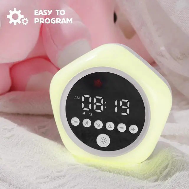 Alt view image 4 of 7 - Kids Alarm Clock, Ok to Wake Clock with Green Light Red Light, Toddler Sleep Training Clock for Children