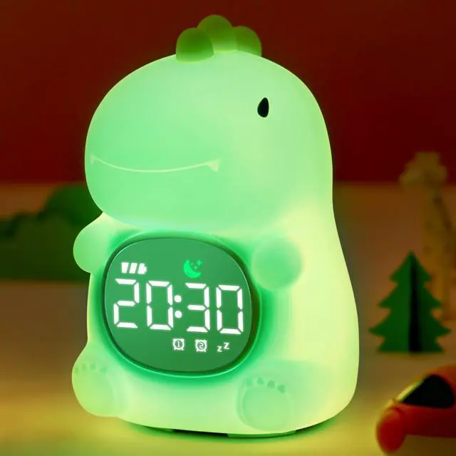 Main image of Dinosaur Alarm Clock with Night Light, Toddler Sleep Training Clock with Sun & Moon, Sleep Sound Machine, ok to Wake Clock for Kids, Digital Alarm Clocks for Bedrooms,Gift Ideas for Kids Child