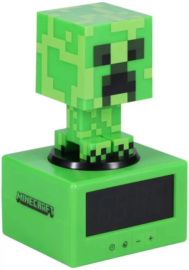 Main image of Minecraft Offical Licensed Creeper Icon Alarm Clock and Night Light for Kids and Tweens, Gaming Room Accessory - Minecraft Gamer Enthusiast Novelty Gift