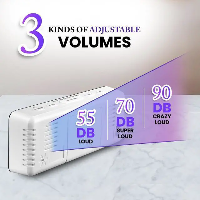 Alt view image 5 of 6 - Alarm Clock for Kids Bedrooms, Small Digital Clock, 4 Dimmable Backlight, 3 Adjustable Volumes with Snooze (RED)